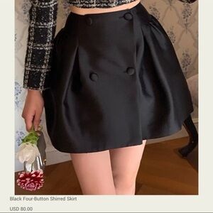 KFashion/ JFashion Seooocookie Elegant Black Shirred Skirt Size S Brand New